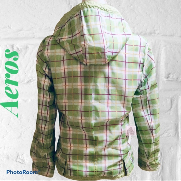 Aeros Green Plaid/ Green Reversible Lightweight Jacket - Picture 6 of 6